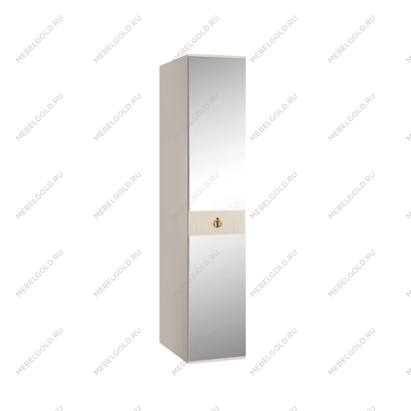 Шкаф 1-но дверный с зеркалом Римини СОЛО (Бежевый/Золото) РМШ1/1(s)