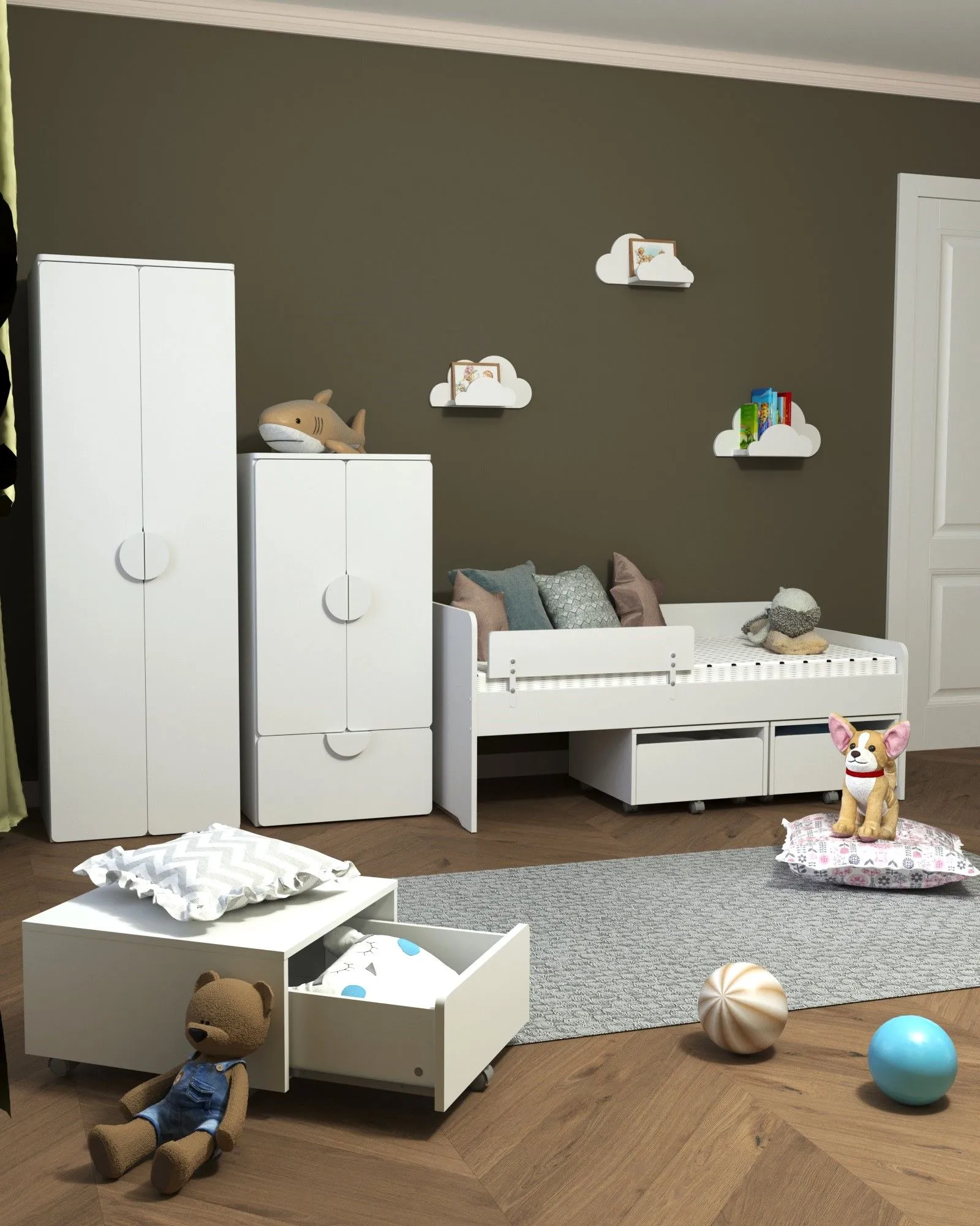 ПИКСИ шкаф распашной с 2 дверьми и полкой 60x57x183, робкий подснежник | изображение 6