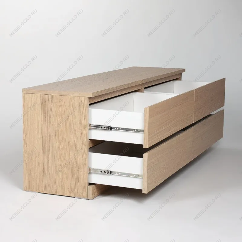 Комод Варма, 4 ящика, горизонтальный, 160х54х40 см, шпон натурального дерева, дуб беленый | изображение 16