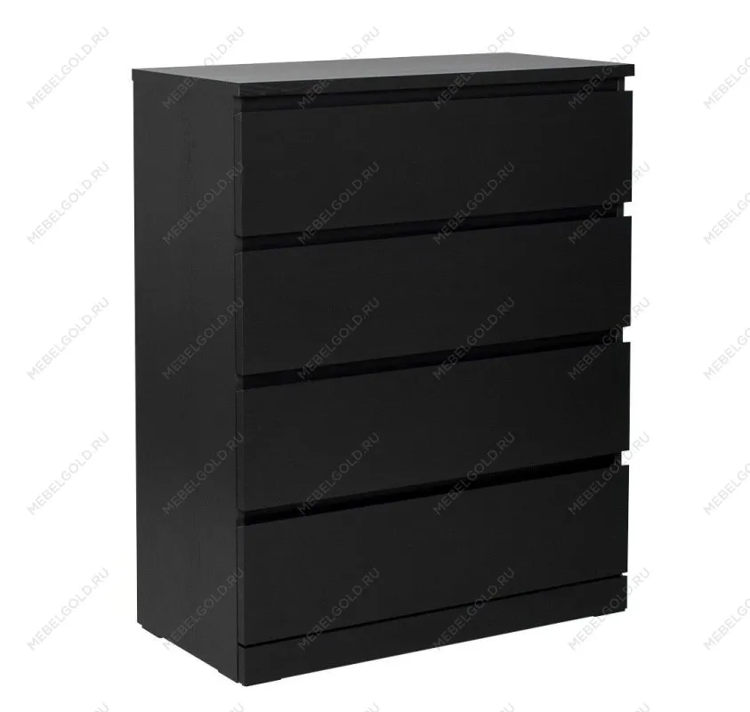 Комод Варма, 4 ящика, 80х100х40 см, шпон натурального дерева, ясень черный