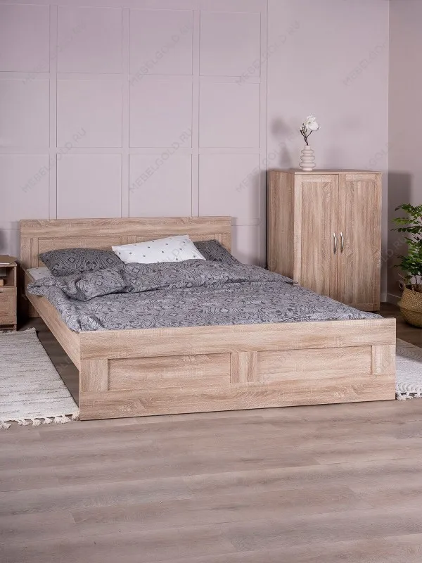 Кровать двуспальная Сириус, 180х200 см, дуб сонома | изображение 1