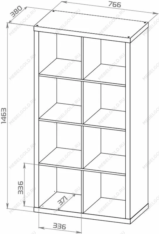 Стеллаж Фора, 8 полок, 77х147х38 см, дуб беленый | изображение 9