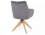 Стул кухонный Signal AZALIA D Velvet Bluvel 14 поворотный (серый/дуб) | изображение 4