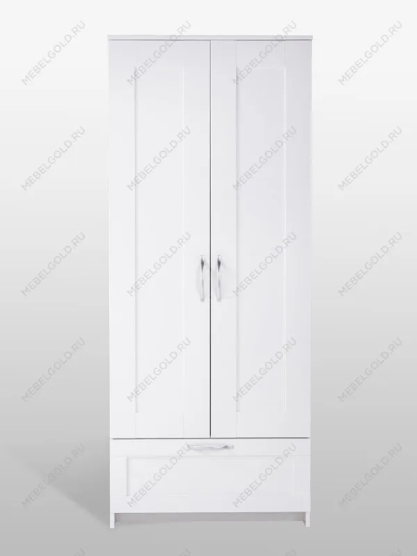 Шкаф Сириус узкий, с выдвижной вешалкой, 2 двери и 1 ящик, 78х41х190 см, белый | изображение 8