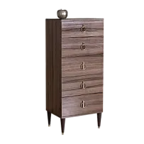 Комод узкий Римини (Орех империя/Серебро) РМКМ-2