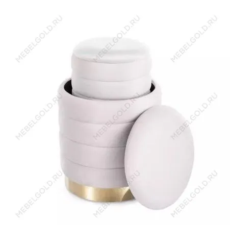 Комплект Signal BRITTA Velvet (2 пуфа) (светло-бежевый) | изображение 2