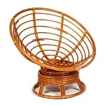 Кресло-качалка Papasan с подушкой Коньяк, флок Олива | изображение 1