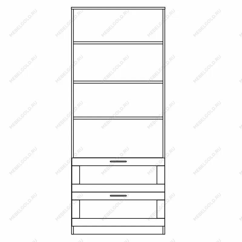 Стеллаж Сириус, 2 ящика, 78х35х190 см, дуб сонома | изображение 16