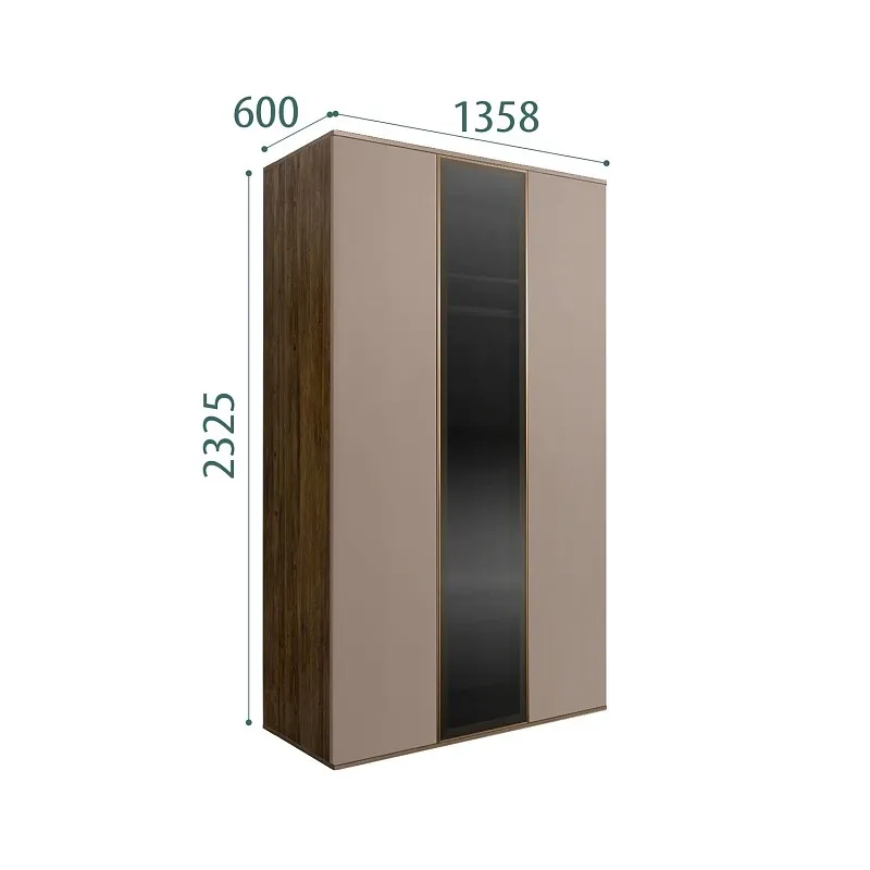 Шкаф 3-х дверный Bogemia Woodline Air (Мокка/Золото) БМШ2/3(1)