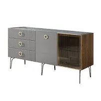 Комод 1.6м Bogemia Woodline Fi (Серый) (Novabuk/Золото) БМКМ-4[5][10]