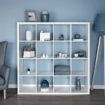 КАЛЛАКС / ФОРА Стеллаж ИКЕА / IKEA 16, широкий стеллаж с открытыми ячейками, тамбурат белого цвета | изображение 4