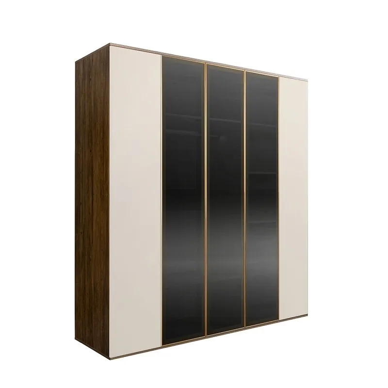 Шкаф 5-ти дв. Bogemia Woodline Air (Слоновая кость/Золото) БМШ2/5(3)