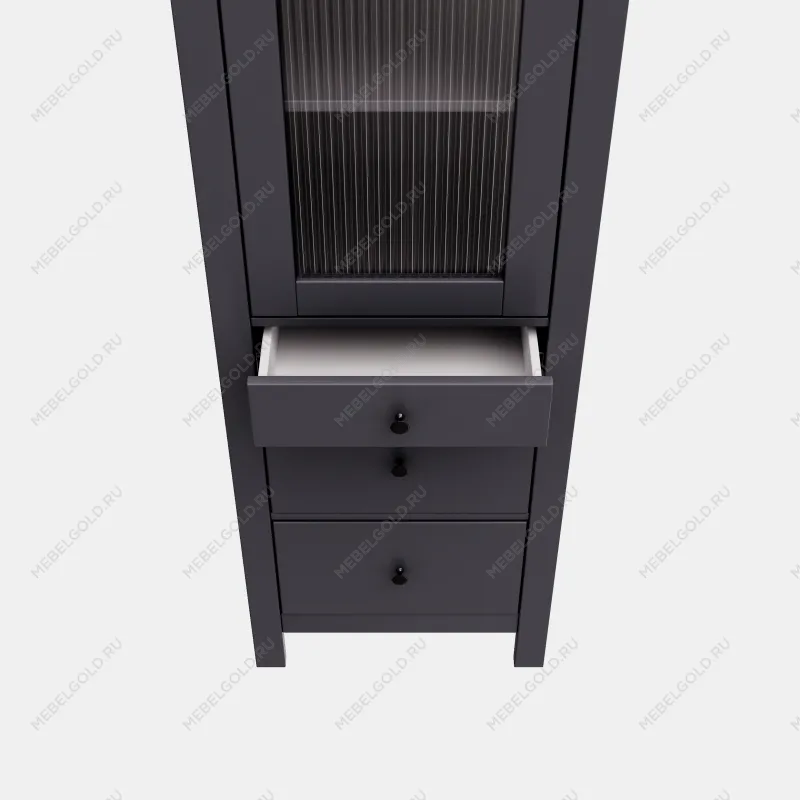 САГА шкаф с витриной 50 МОРУ серый | изображение 5