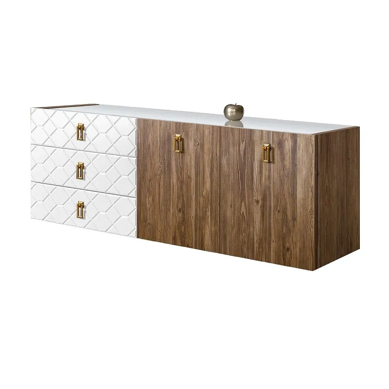 Комод 1.6м Bogemia Woodline Fly Wood Fa (Белый) (Lakobel/Золото) БМКМ-4