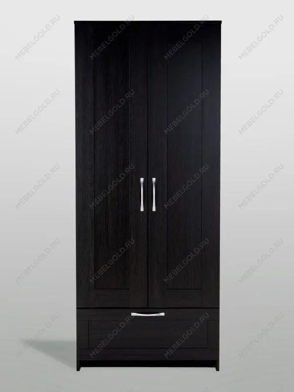 Шкаф Сириус, 2 двери и 1 ящик, 78х50х190 см, черный, дуб венге | изображение 6