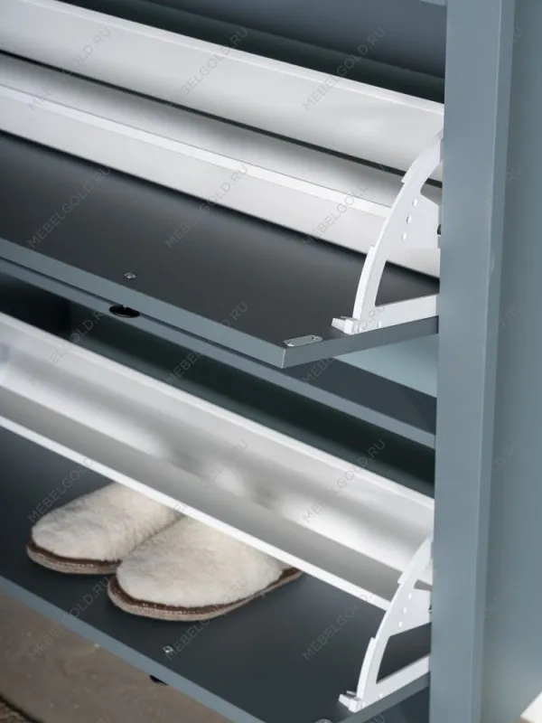 Обувница Сага с 2 откидными ящиками 92х122 темно-бирюзовая | изображение 4