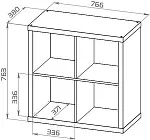 Стеллаж Фора, 4 полки, 77х77х38 см, дуб беленый | изображение 10