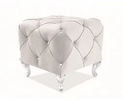 Пуф Signal HESTIA K VELVET (светло-серый/серебряный)