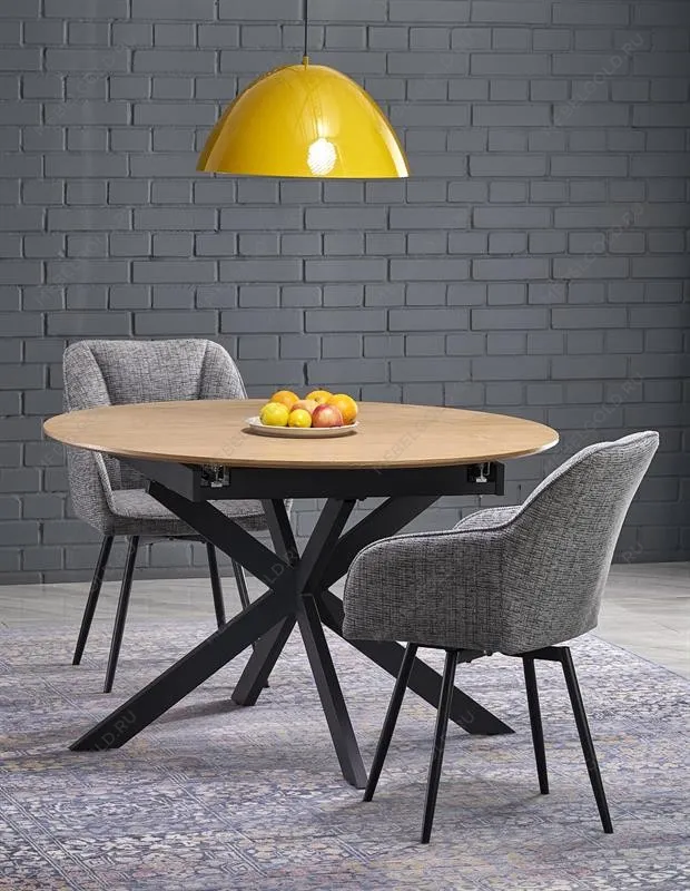 Стол обеденный Halmar ACORD раскладной (натуральный/черный) | изображение 5