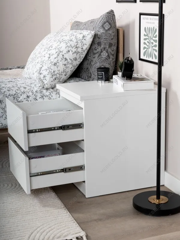 Тумба прикроватная Мальта, 48х40х54 см, белая | изображение 5