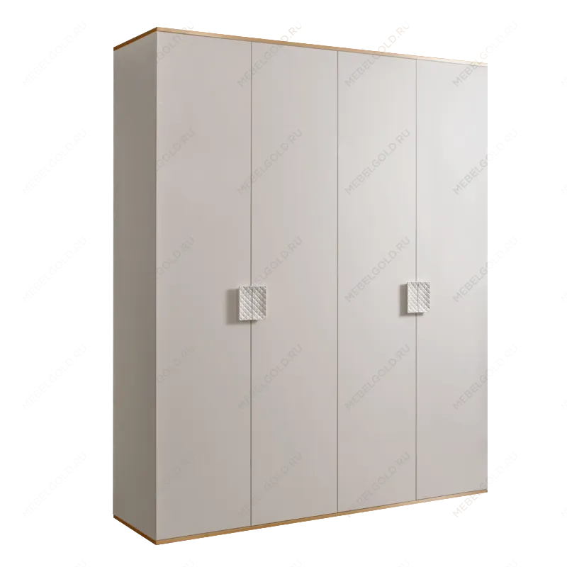 Шкаф 4-х дв. для платья и белья Диора слоновая кость/золото ДШ2/4