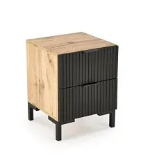 Тумба прикроватная Halmar NELA (дуб вотан/черный)