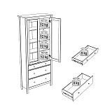 САГА шкаф с витриной 90 МОРУ кашемир/ясень | изображение 3