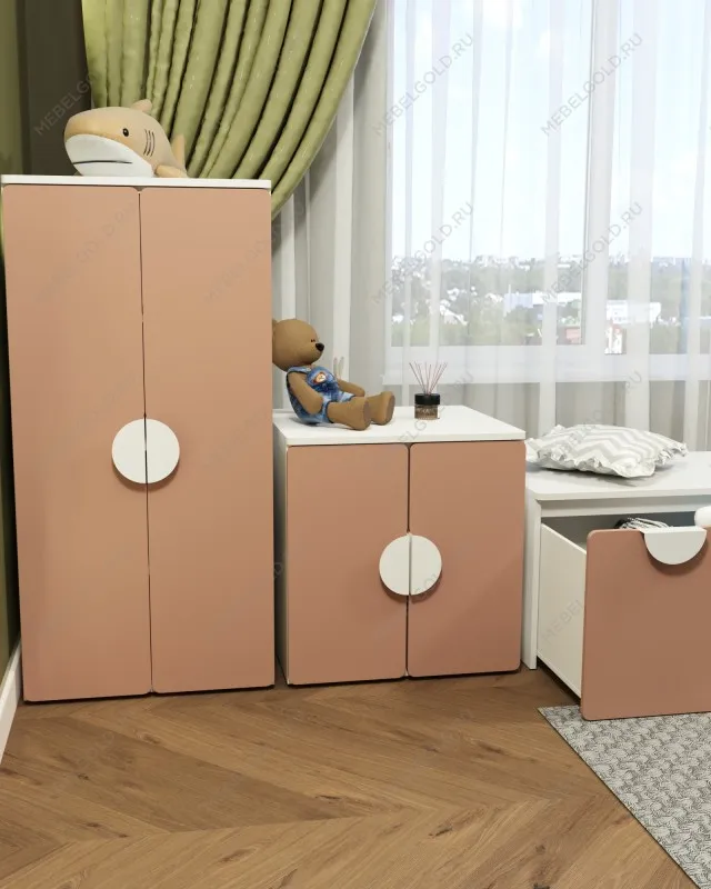 ПИКСИ шкаф распашной с 2 дверьми и полкой 60х57х123, мечтательный пион | изображение 3