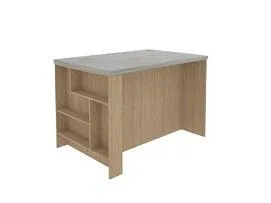 Остров 1200 с полкой и столешницей, Женева, Серый Каспий 3087