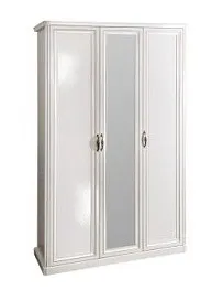 Шкаф Натали 3-дверный (2+1) с зеркалом белый глянец