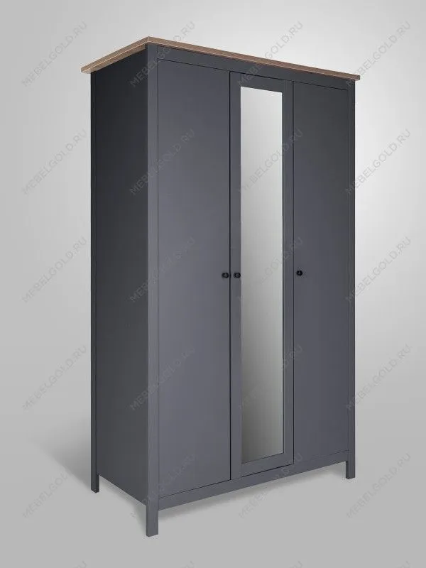 Шкаф распашной Сага, 3 двери, 132х64х215 см, серый/ясень | изображение 8