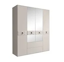 Шкаф 4-х дверный с зеркалами, с ящиками, Bogemia Farfalle (Шелк/Хром) БМШ1/41(Fa)