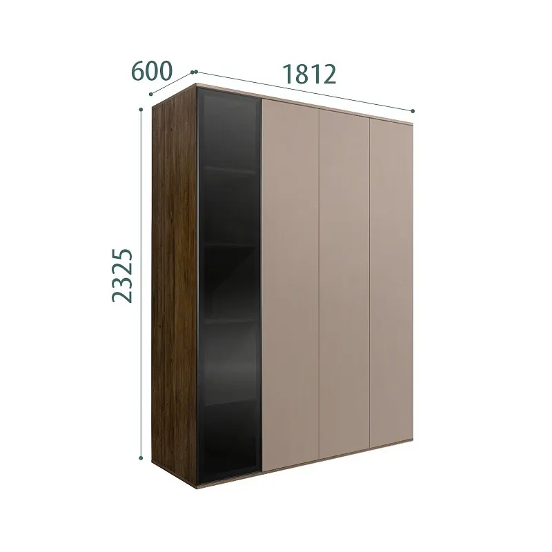 Шкаф 4-х дв. Bogemia Woodline Air (Мокка/Черный) БМШ2/4(1)