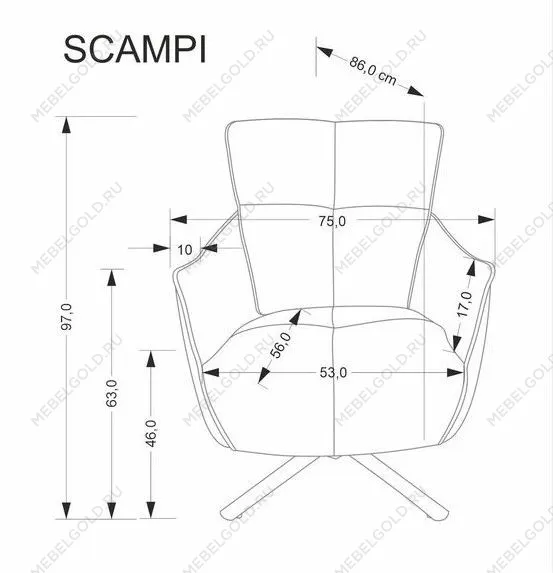 Кресло Halmar SCAMPI (серый) | изображение 9