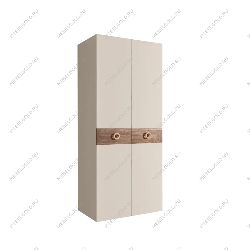 Шкаф 2-х дверный Bogemia Wood Fi (Слоновая кость/Золото) БМШ2/2(Wo)
