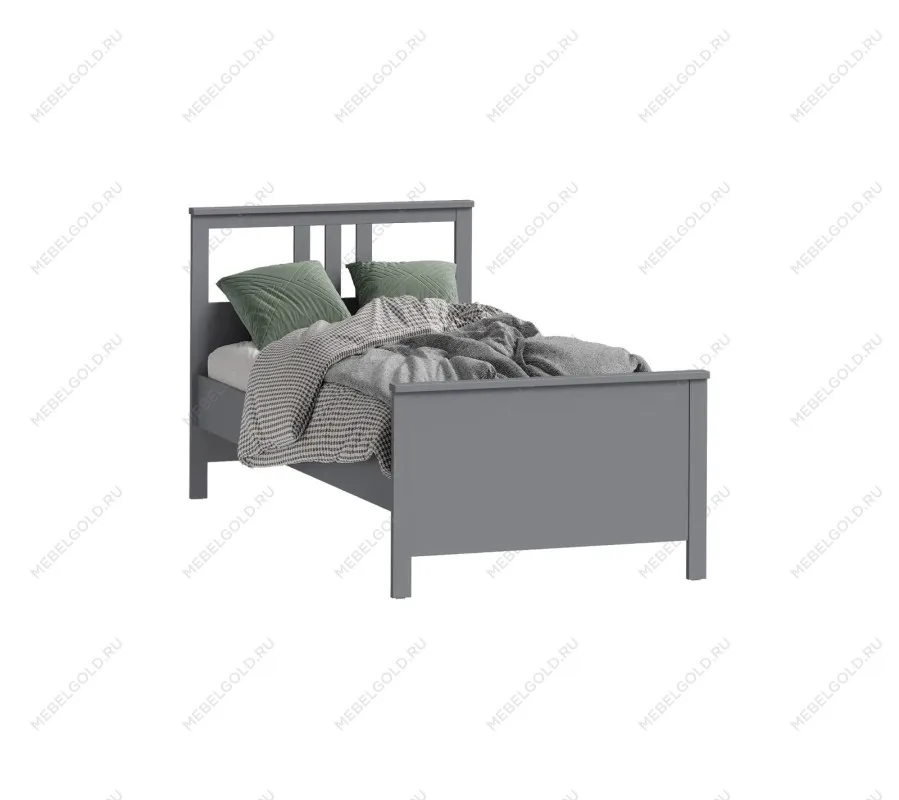 САГА кровать одинарная 90х200 серая | изображение 3