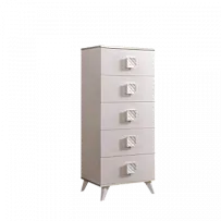 Комод узкий Диора слоновая кость/серебро ДКМ-2