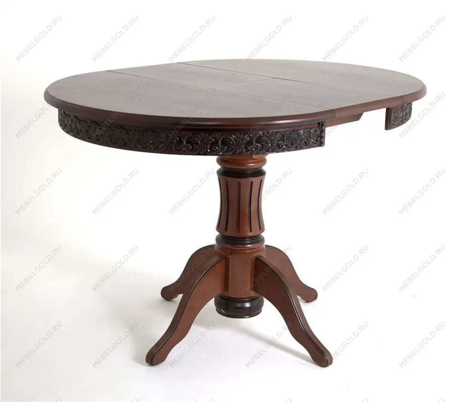 Стол Милорд (90х120 + юбка) т.орех+патина черный | изображение 2