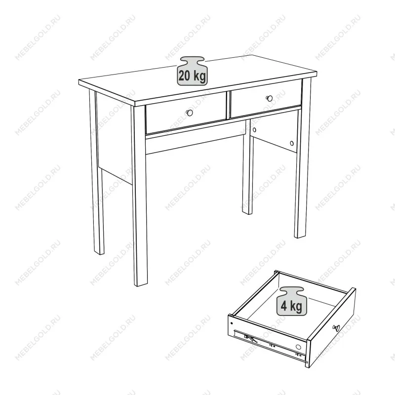 Стол туалетный Сага, 92х45, белый | изображение 16