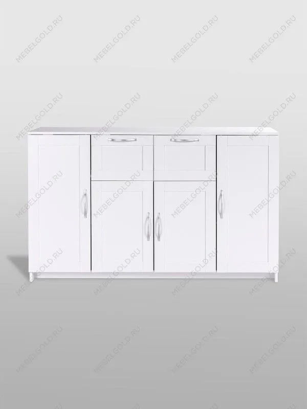 Тумба Сириус, 4 двери и 2 ящика, 156х41х95 см, белая | изображение 5