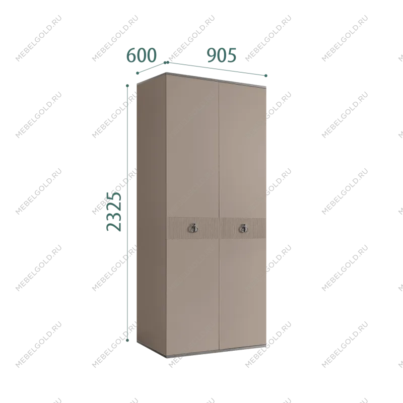 Шкаф 2-х дверный Римини СОЛО (Мокка/Серебро) РМШ2/2(s)