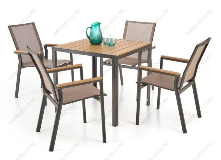 Стол обеденный Halmar FIERRO K (коричневый/черный) | изображение 1