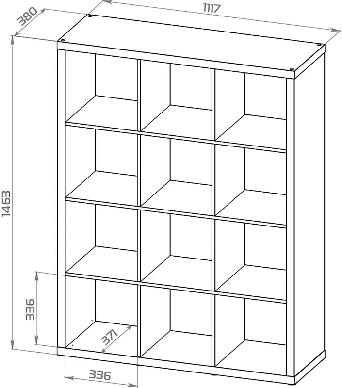 Стеллаж Фора, 12 полок, 112х147х38 см, белый | изображение 14