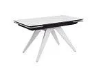 Стол Невада керамика (1400*800+300+300/керамика Gilf white/подстолье черный/ноги белый) | изображение 2
