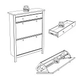 Обувница Сага с 2 откидными ящиками 92х122 серая | изображение 14