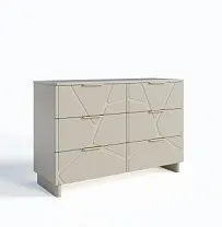 Комод Лейла 6 ящиков ярко серый