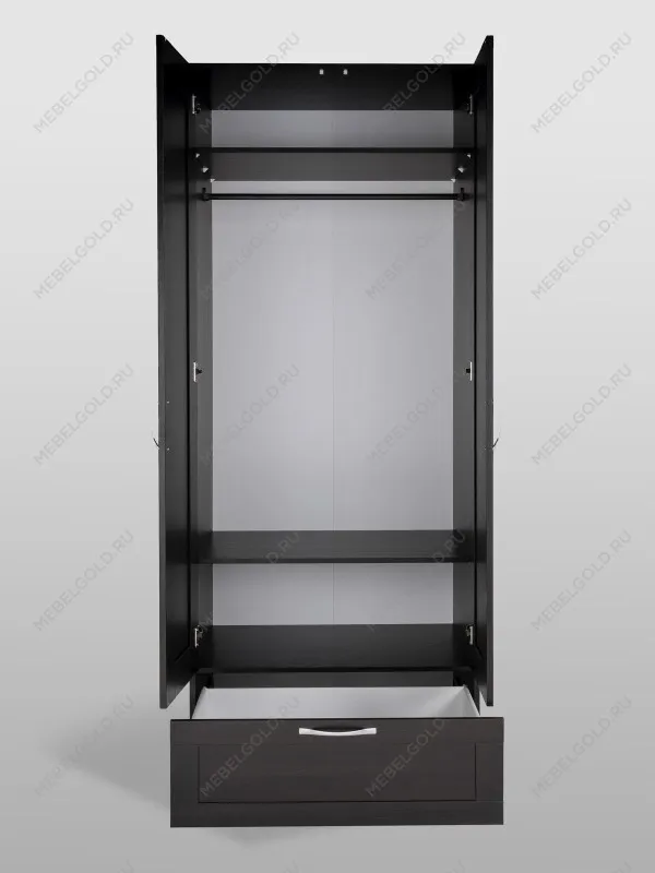 Шкаф Сириус, 2 двери и 1 ящик, 78х59х220 см, черно-коричневый, дуб венге | изображение 9