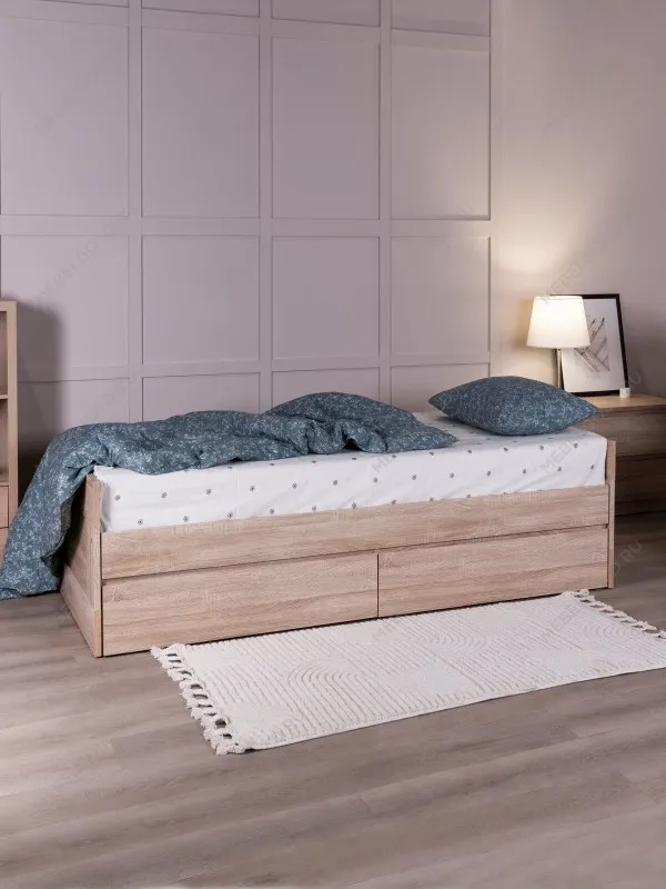 Кровать раздвижная Сириус, с ящиками, 90х200/180х200 см, дуб сонома | изображение 3