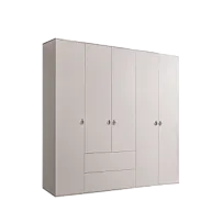 Шкаф 5-ти дверный с ящиками Римини (Слоновая кость/Серебро) РМШ2/51