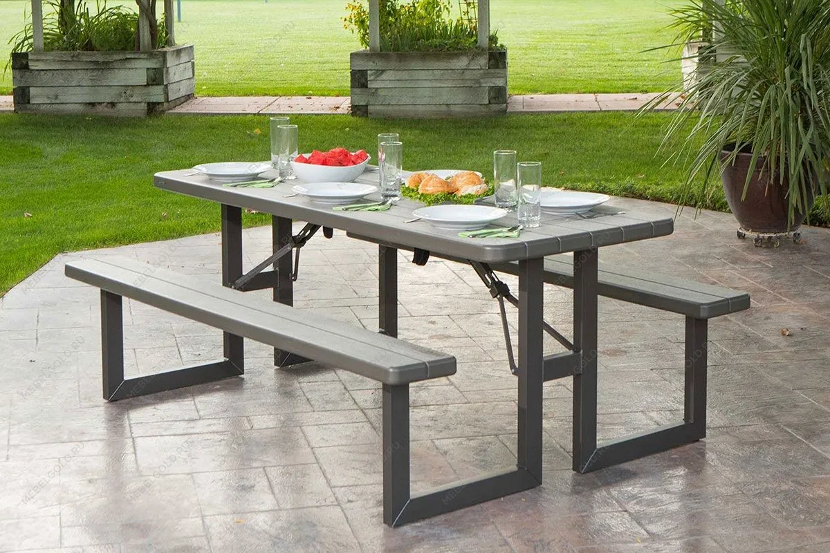 Стол с лавочками Lifetime для пикника | изображение 10